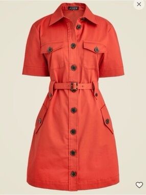 J. Crew - 2025 Trench dress in stretch twill - Size 6 - Item C1665 Red Sand NWT